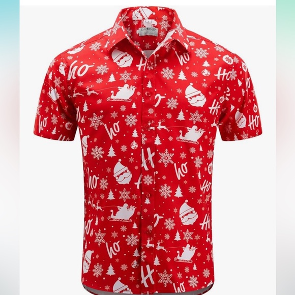 🎅🏼 Holiday Hawaiian 🌺 shirt!! 👕💙 - Picture 1 of 8